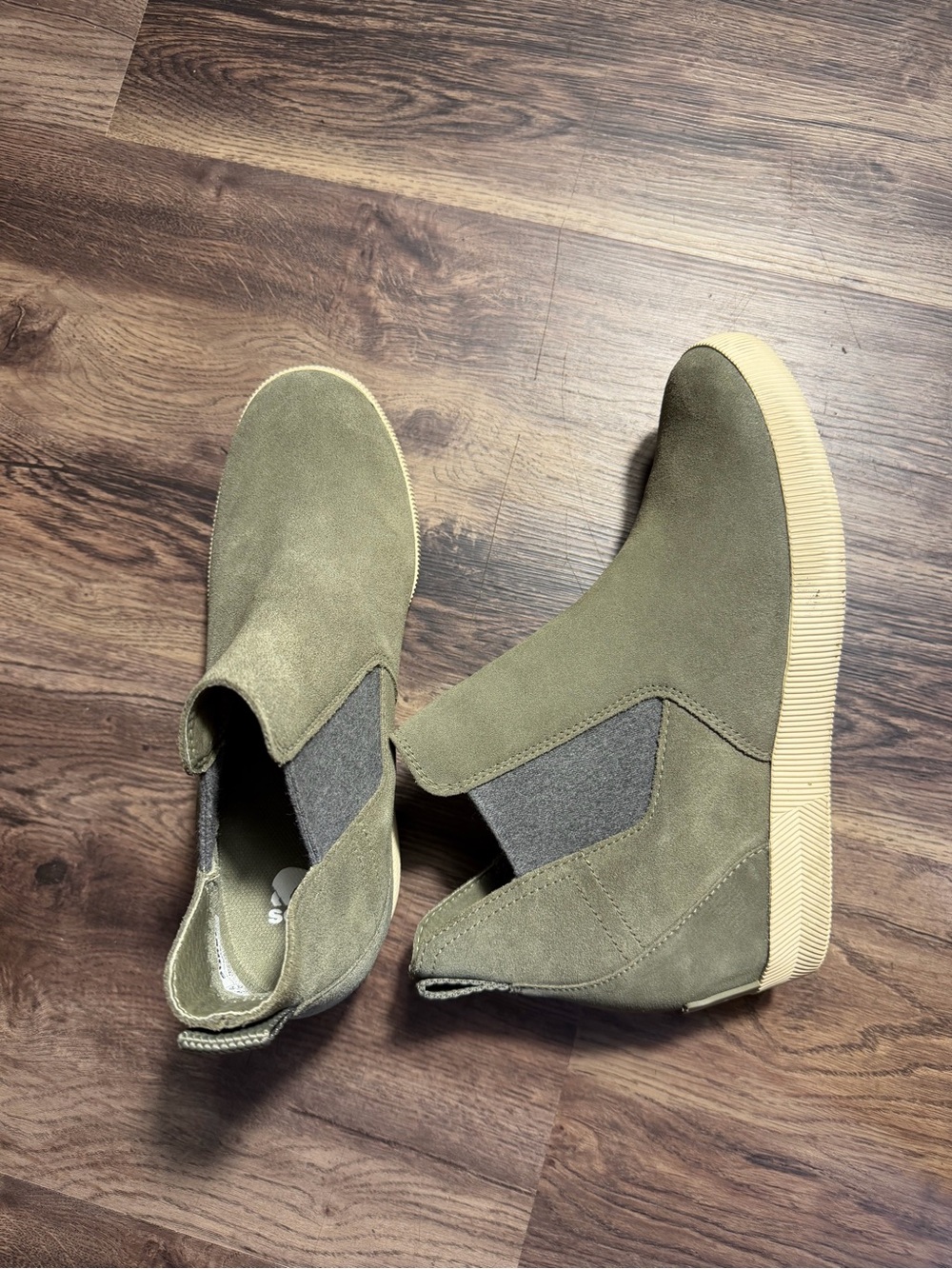 Sorel Women's Out N About Slip-On Wedge In Olive Green Suede Sz 9.5 Bootie